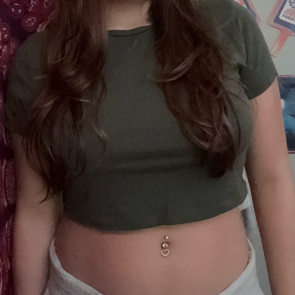 Wild Fable Dark Green Crop Top